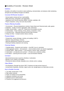 Concrete Durability: Revision Sheet for Civil Engineering
