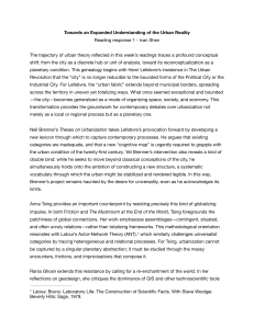 Urban Theory: Lefebvre, Brenner, Tsing, Ghosn Analysis