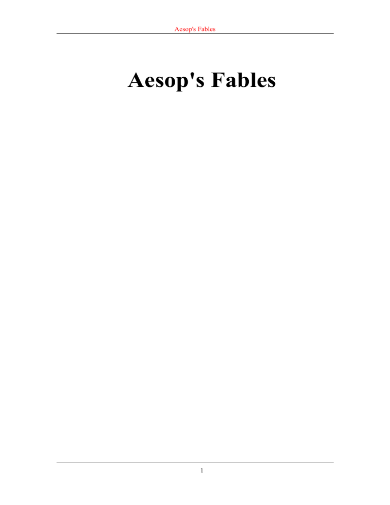Aesop's Fables: Classic Moral Stories for Children and Adults
