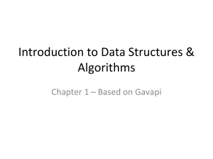 Introduction to Data Structures & Algorithms: Chapter 1 Fundamentals