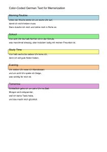Farbcodierte deutsche Tagesroutine zum Auswendiglernen
