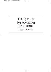 Quality Improvement Handbook: Principles, Teams, Tools & Philosophies