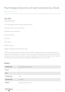 Sport & Exercise Psychology Book Review