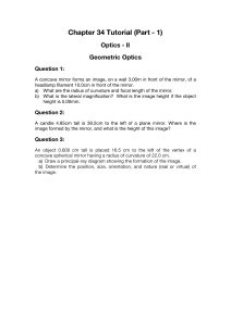 Geometric Optics Tutorial: Concave & Plane Mirrors