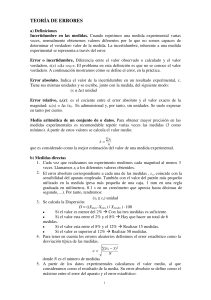 Teor&iacute;a de Errores: Gu&iacute;a de Laboratorio