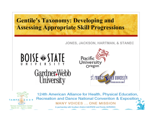 Gentile's Taxonomy: Skill Progressions in Physical Education
