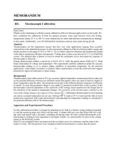 Thermocouple Calibration Report: Sensitivity & Temperature Measurement