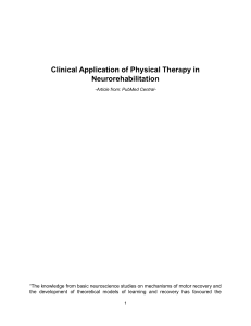 Clinical Application of Physical Therapy in Neurorehabilitation