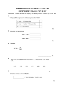 Year 6 Maths: Place Value & Decimals Worksheet