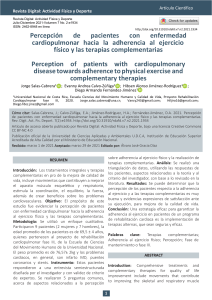 Percepci&oacute;n de pacientes con enfermedad cardiopulmonar hacia la adherencia al ejercicio f&iacute;sico y terapias complementarias