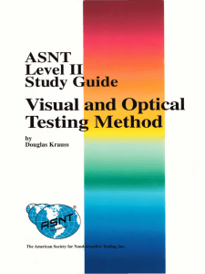ASNT Level I Study Guide: Visual & Optical Testing Method by Douglas Krauss
