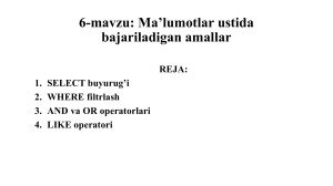 SQL Data Operations: SELECT, WHERE, AND, OR, LIKE Commands