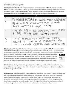 BIO 155 Week 9: Research Project & Poster Presentation Instructions