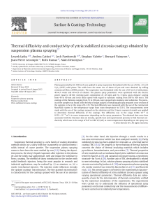 YSZ Coatings: Thermal Diffusivity & Conductivity by SPS