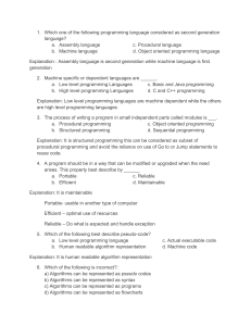 Programming Language & C++ MCQs with Explanations