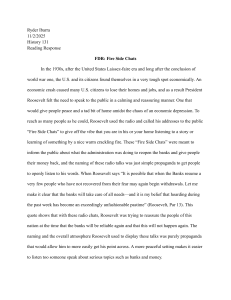 FDR's Fire Side Chats: Reading Response