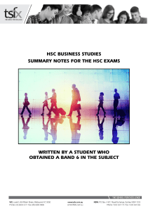 HSC Business Studies Summary Notes: Financial Management