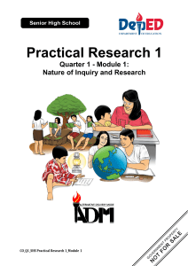Practical Research 1 Module 1: Nature of Inquiry and Research (SHS)
