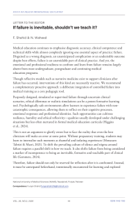 Teaching Failure in Medical Education: A Letter to the Editor