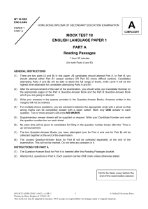 HKDSE English Language Paper 1 Part A Mock Test