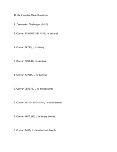 Number Base Conversion & Arithmetic Problems