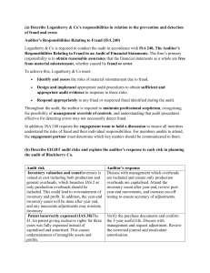 Audit Risks & Responses: Loganberry & Co & Blackberry Co