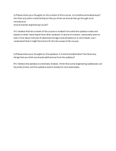 Environmental Engineering Course Feedback & Syllabus Review