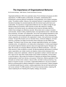 Organizational Behavior: Importance & Application