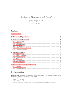 Set Theory Solutions: Enderton's Elements