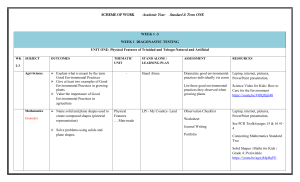 Standard 2 Scheme of Work: Term One Curriculum