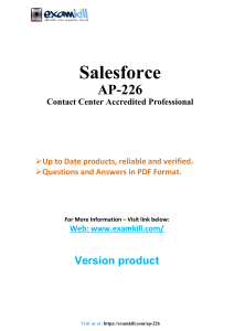 Salesforce AP-226 Exam Prep: Contact Center Professional