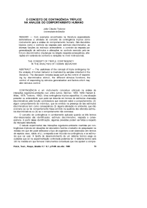 O CONCEITO DE CONTINGÊNCIA TRÍPLICE NA ANALISE DO COMPORTAMENTO HUMANO