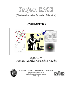 Chemistry Module 11: Atoms in the Periodic Table - High School Education