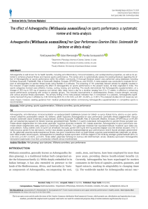 Ashwagandha's Effect on Sports Performance: Systematic Review & Meta-Analysis