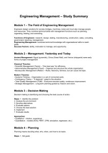Engineering Management Study Summary: Modules 1-5 Overview