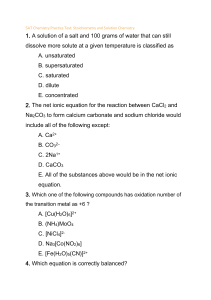 SAT Chemistry Practice Test: Stoichiometry & Solutions