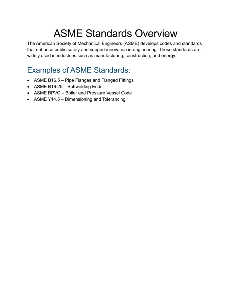 ASME Standards Overview: Codes for Mechanical Engineering & Safety