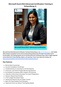  Microsoft Excel 2013 Advanced Certification Training in Schaumburg, IL 