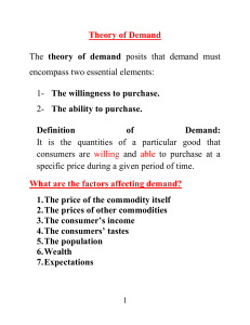 Theory of Demand: Factors, Curves, and Schedules