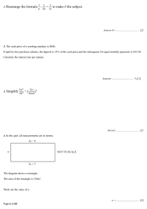 Mathematics Exam Questions: Algebra, Geometry & Applied Math