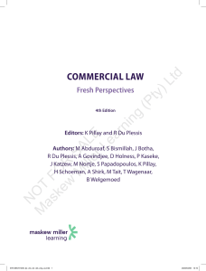 Commercial Law Fresh Perspectives 4th Ed. | South African Legal Textbook