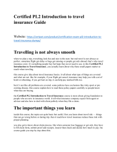 PL2 Travel Insurance: Intro Guide
