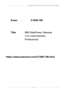 IBM C1000-196 Exam Dumps: DataPower Gateway v10.x
