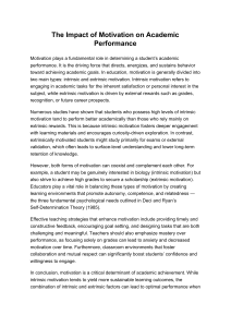 Motivation & Academic Performance: Intrinsic vs. Extrinsic Factors