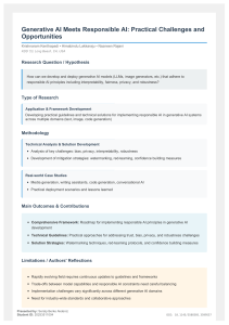 Generative AI & Responsible AI: Challenges, Opportunities, Frameworks