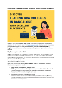MBA Colleges in Bangalore: Top B-Schools & Guide