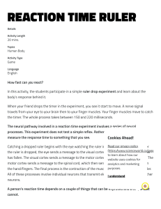 Reaction Time Ruler Experiment: Activity Guide