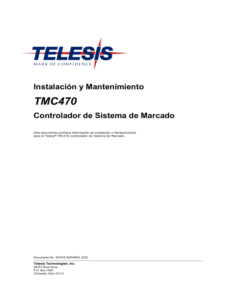 Manual de Instalación y Mantenimiento TMC470 - Controlador Telesis