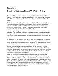 Evolution of the Automobile: Societal Effects & Urban Impact