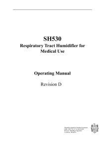 SH530 Respiratory Humidifier Operating Manual | Medical Use
